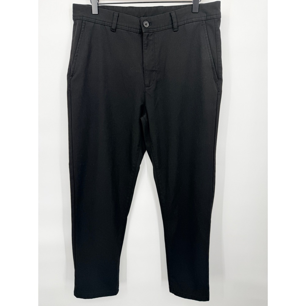 Zara Chino Pants Mens 32 Black Excellent Slim Tapered Trousers
